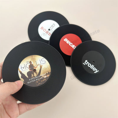Custom Retro Vinyl Record Coaster Soft Plastic Coaster for Music Lover
