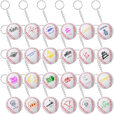 Custom Brand Stress Reliever Sports Keychain Football Baseball Key Tag