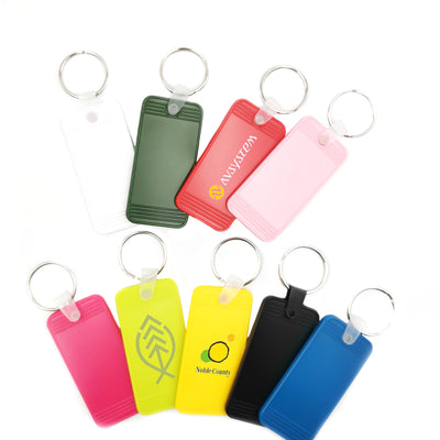 100pcs Custom Logo Printing Keychains Plastic Key tag For Business Brand Event Giveaway Gifts