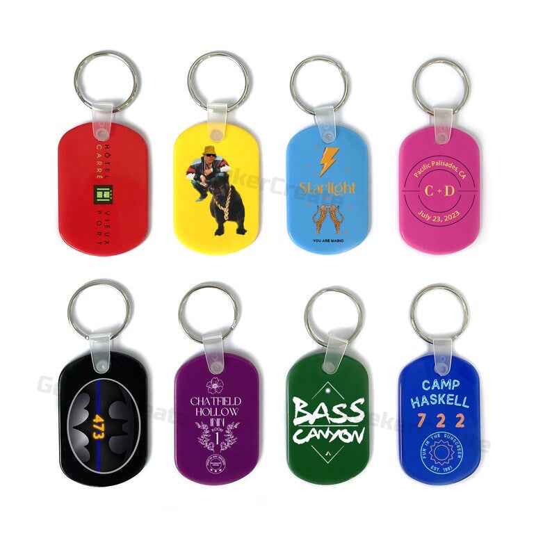 Custom Full Color Printed Oval Keychains Soft PVC Squeezable Key