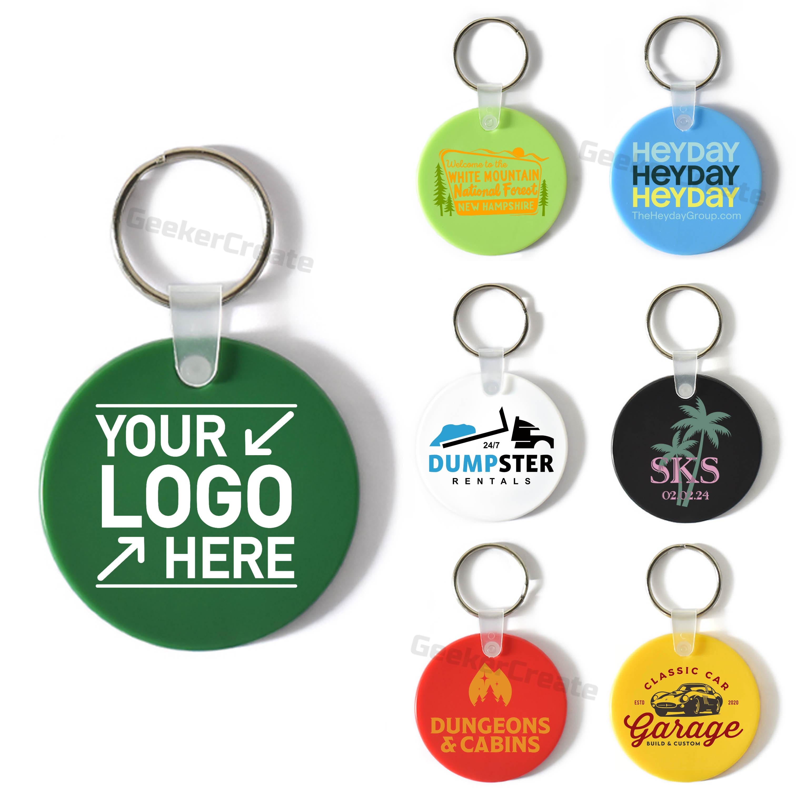 Custom Round Shape Soft Key Tag Promotional Printed PVC Clear Keychain ...