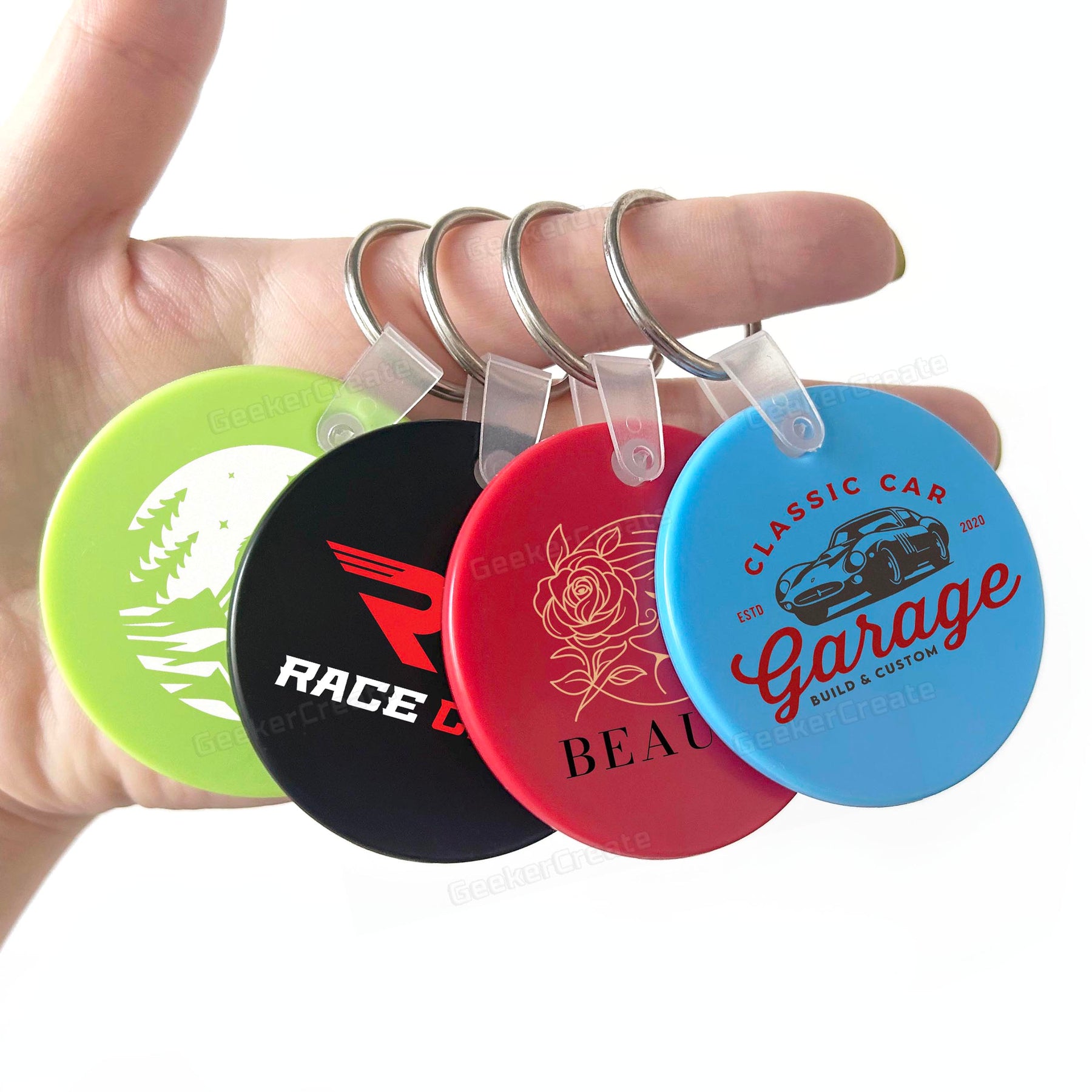 Custom Round Shape Soft Key Tag Promotional Printed PVC Clear Keychain ...