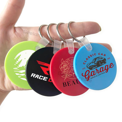 Custom Round Shape Soft Key Tag Promotional Printed PVC Clear Keychain