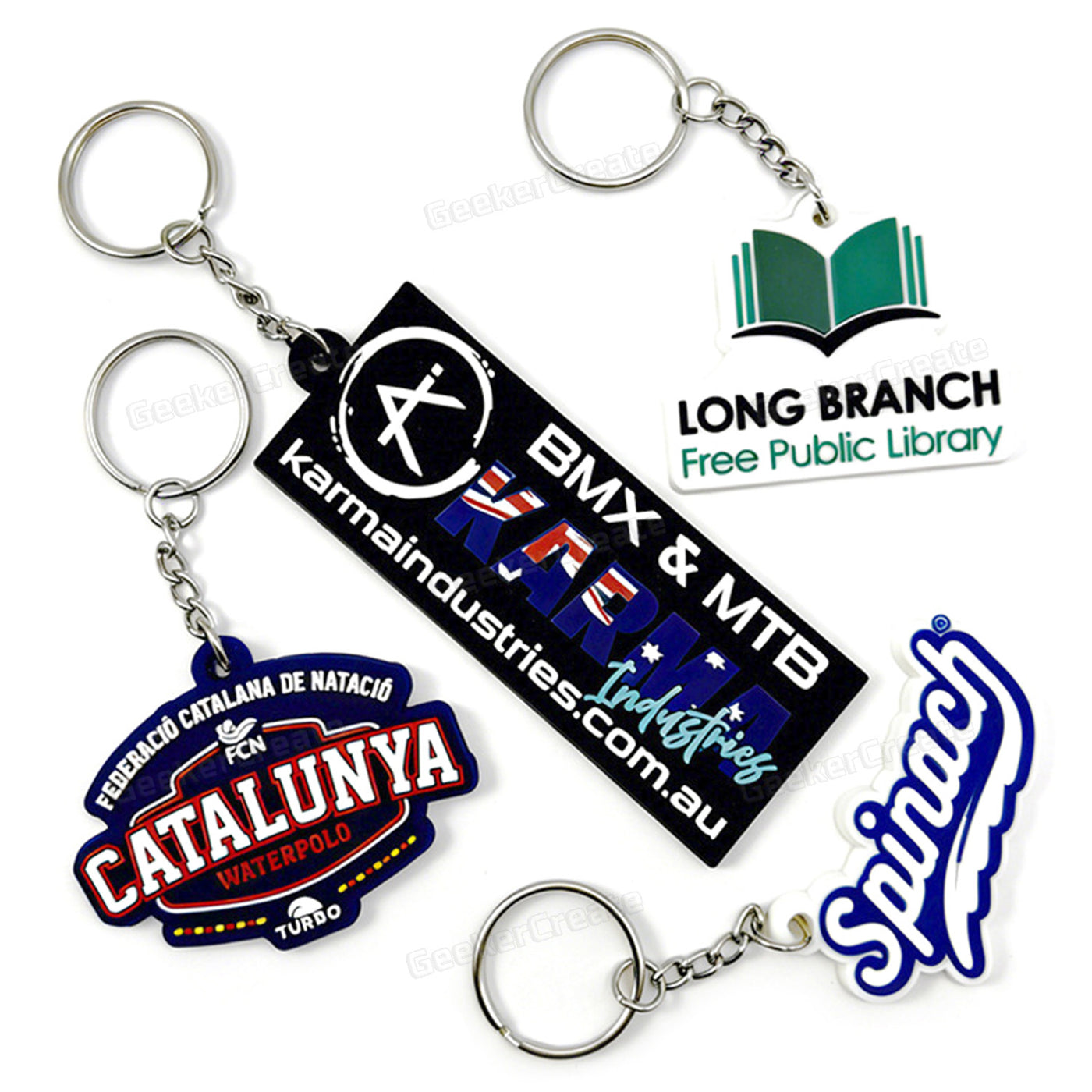 Custom 2D Die-cut Rubber Keychain Soft PVC Keyring For Business ...