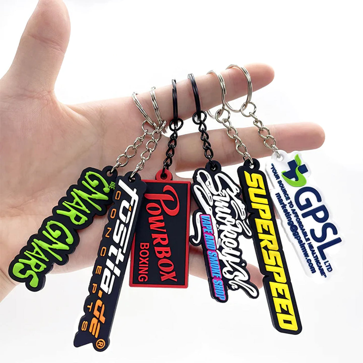 Custom 2D Die-cut Rubber Keychain Soft PVC Keyring For Business ...