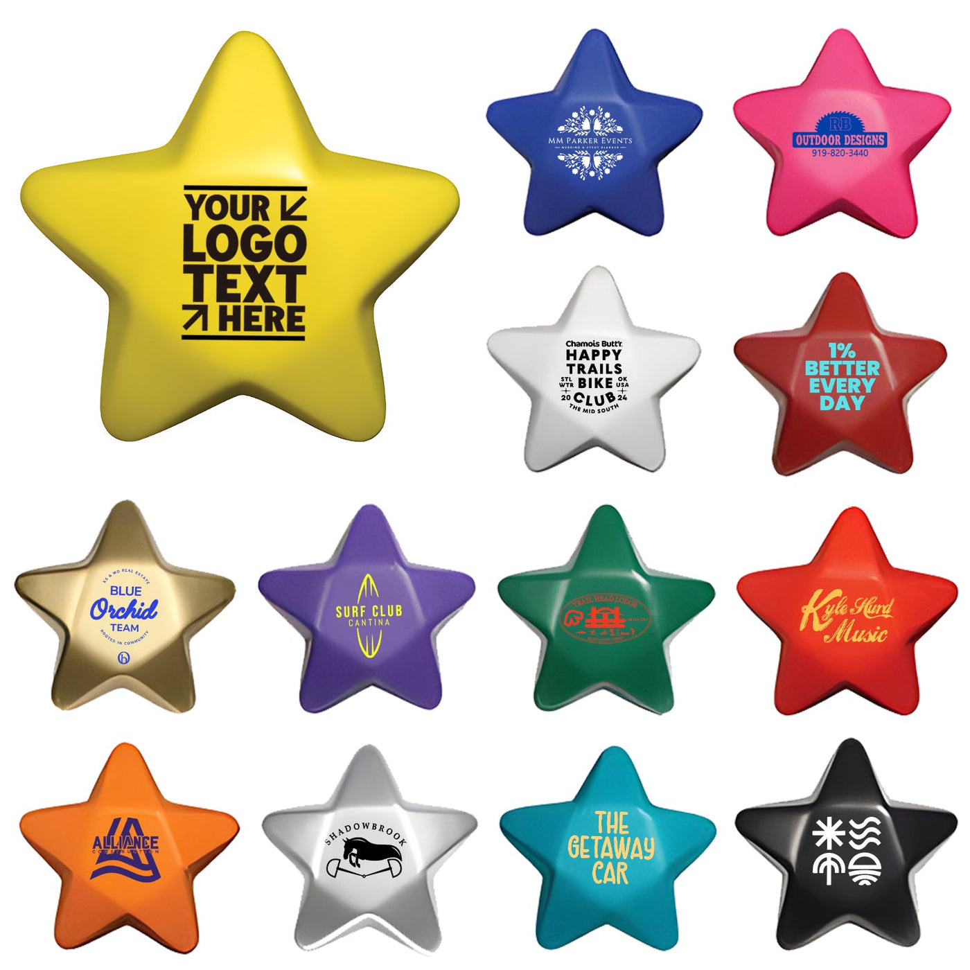 Bulk Custom Star Shape Pu Foam Stress Reliever Ball For Branded Promo