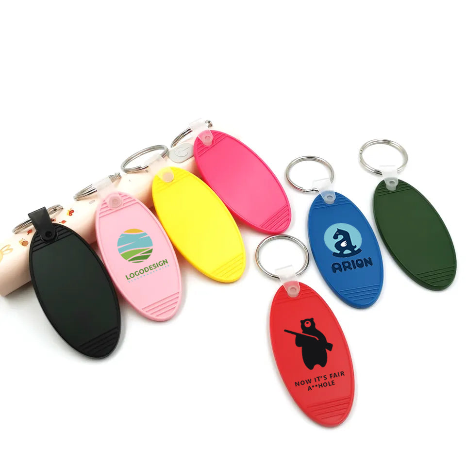Keychains Signage 100pcs Custom Logo Keychains Plastic Key tag For Business Giveaway Gif ...