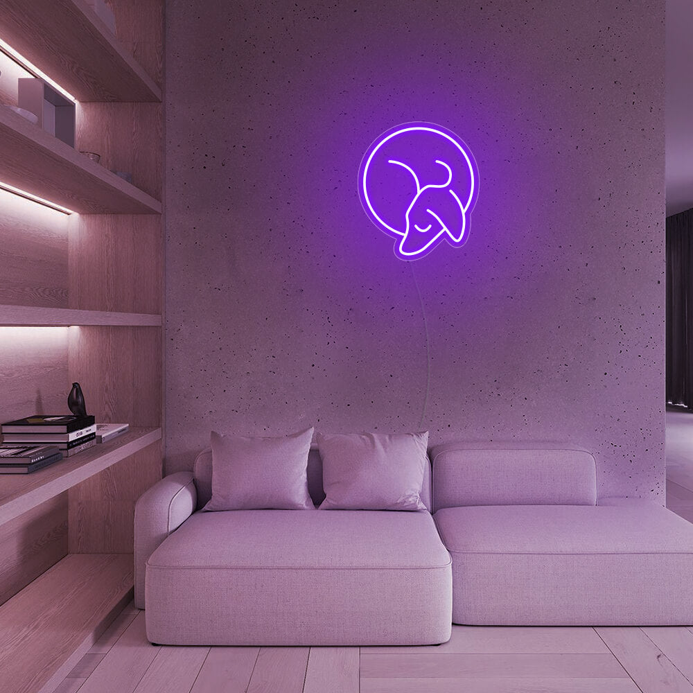 Sleeping Dachshund LED Neon Sign - Mini Neon Sign