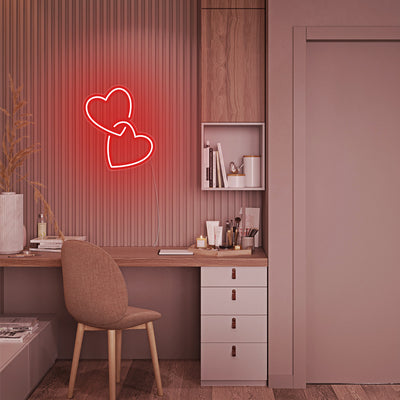 Lock Hearts LED Neon Sign - Mini Neon Sign