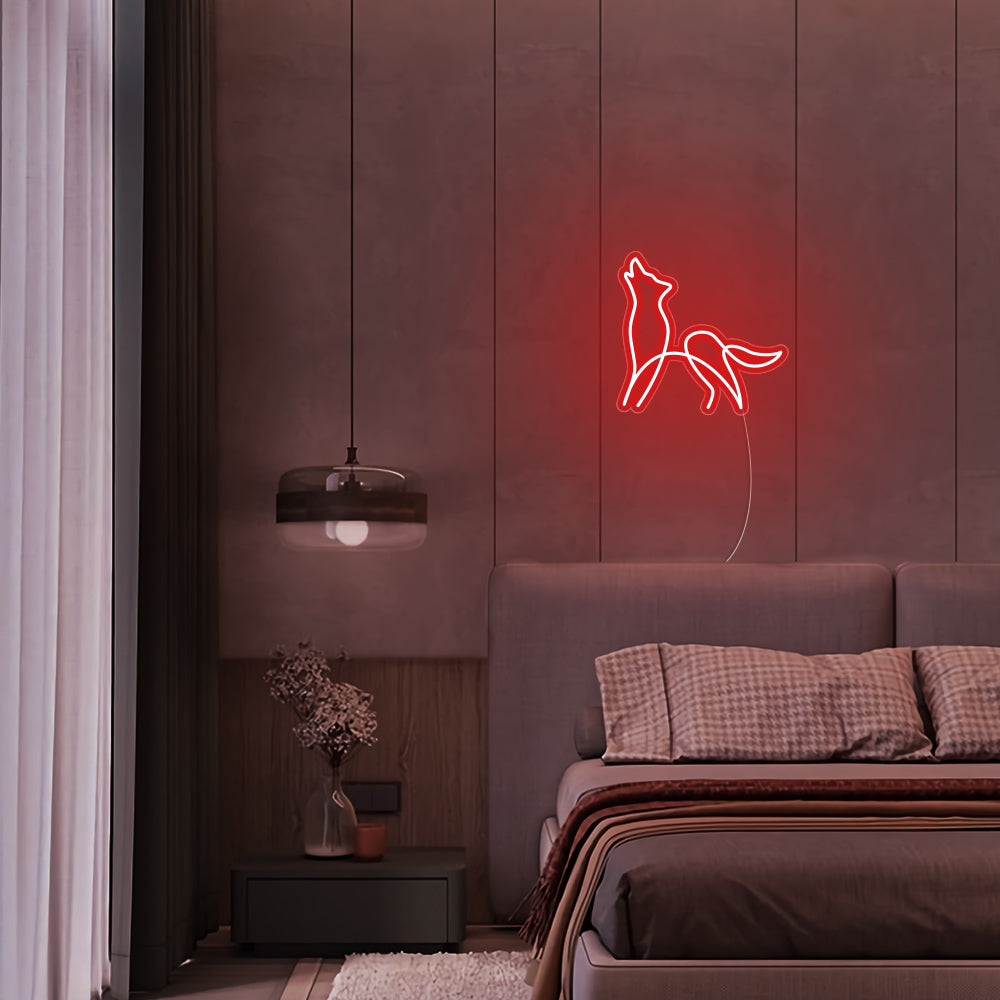 The Wolf LED Neon Sign - Mini Neon Sign