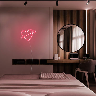 Heart with Arrow LED Neon Sign - Mini Neon Sign
