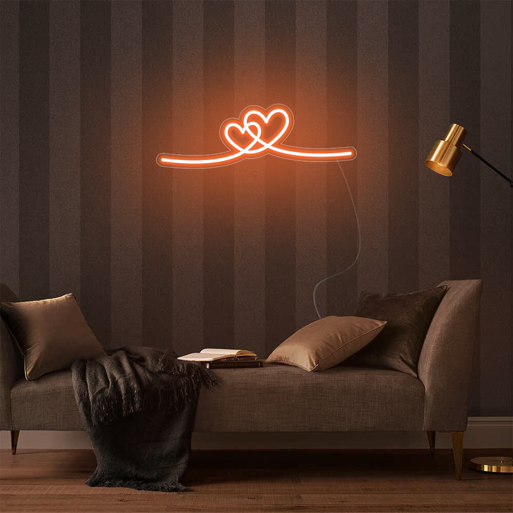 Double Heart LED Neon Sign Mini Neon Sign