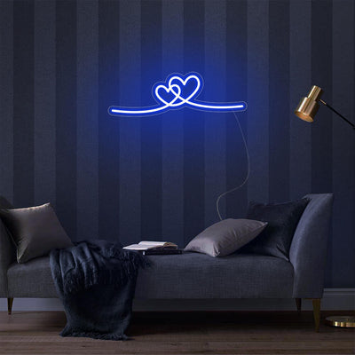 Double Heart LED Neon Sign - Mini Neon Sign