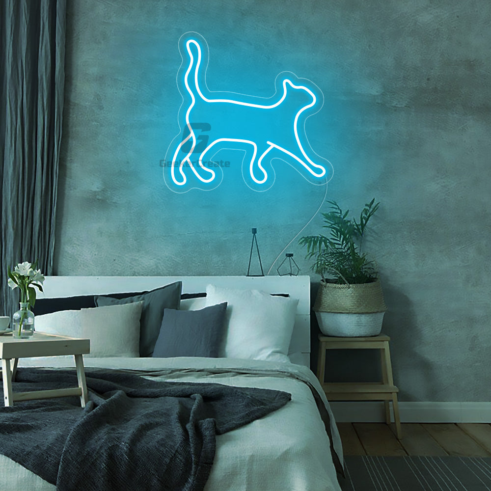 Cute Cartoon Cat Neon Sign, Animal LED Light