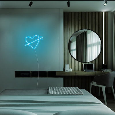Heart with Arrow LED Neon Sign - Mini Neon Sign