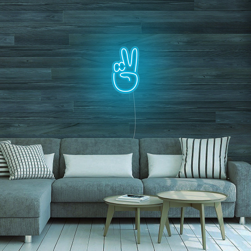 Peace Finger LED Neon Sign - Mini Neon Sign