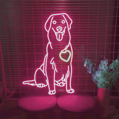 Golden Retriever Cut Dog - LED Neon Sign