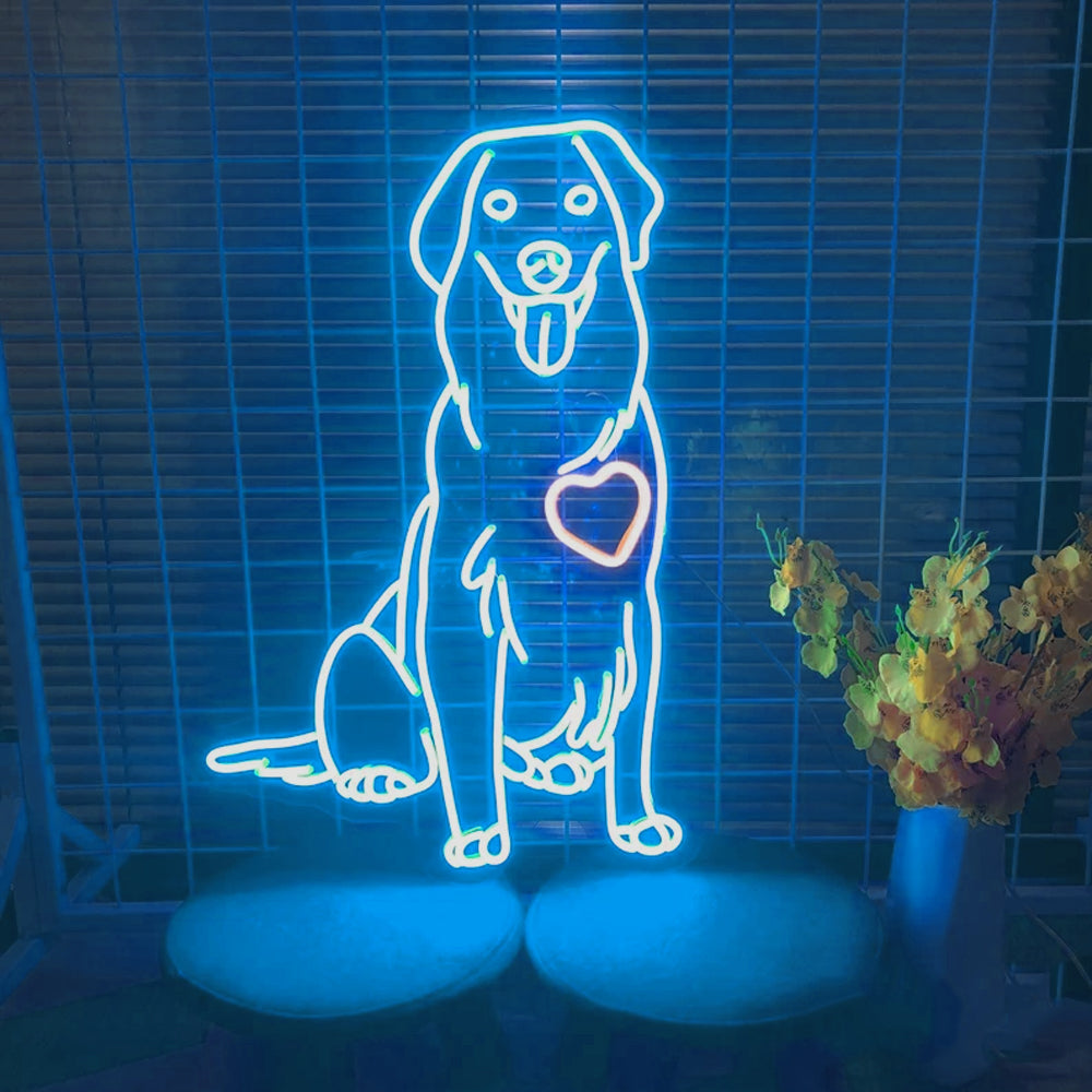 Golden Retriever Cut Dog - LED Neon Sign