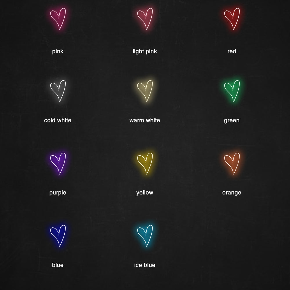 Script Heart Neon Signs