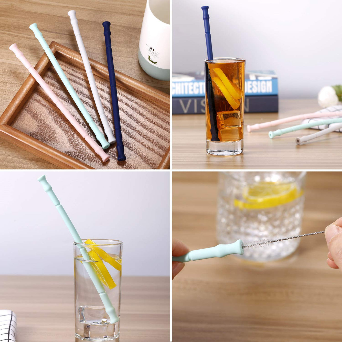 Wholesale Custom Logo Reusable Silicone Drinking Straws